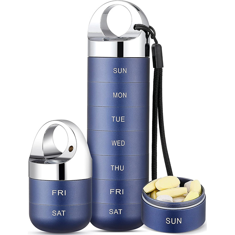 Stackable Weekly Aluminum Alloy Pill Organizer 3
