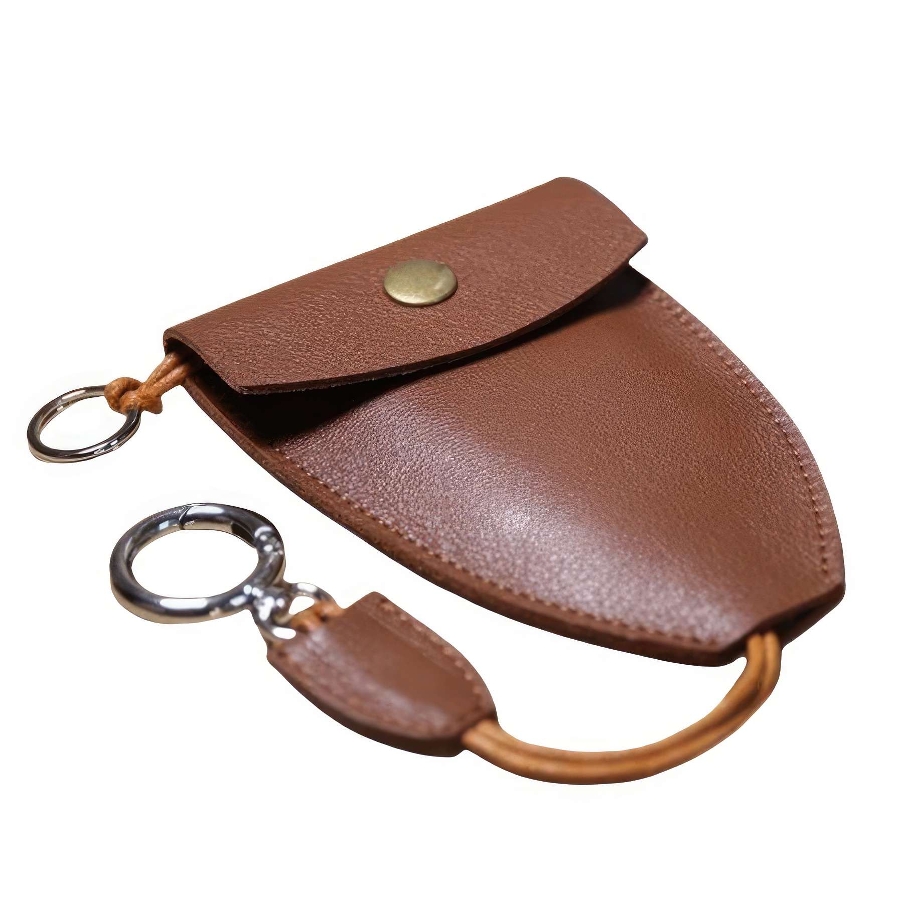 Genuine Leather Retractable Car & House Key Pouch Bag 2