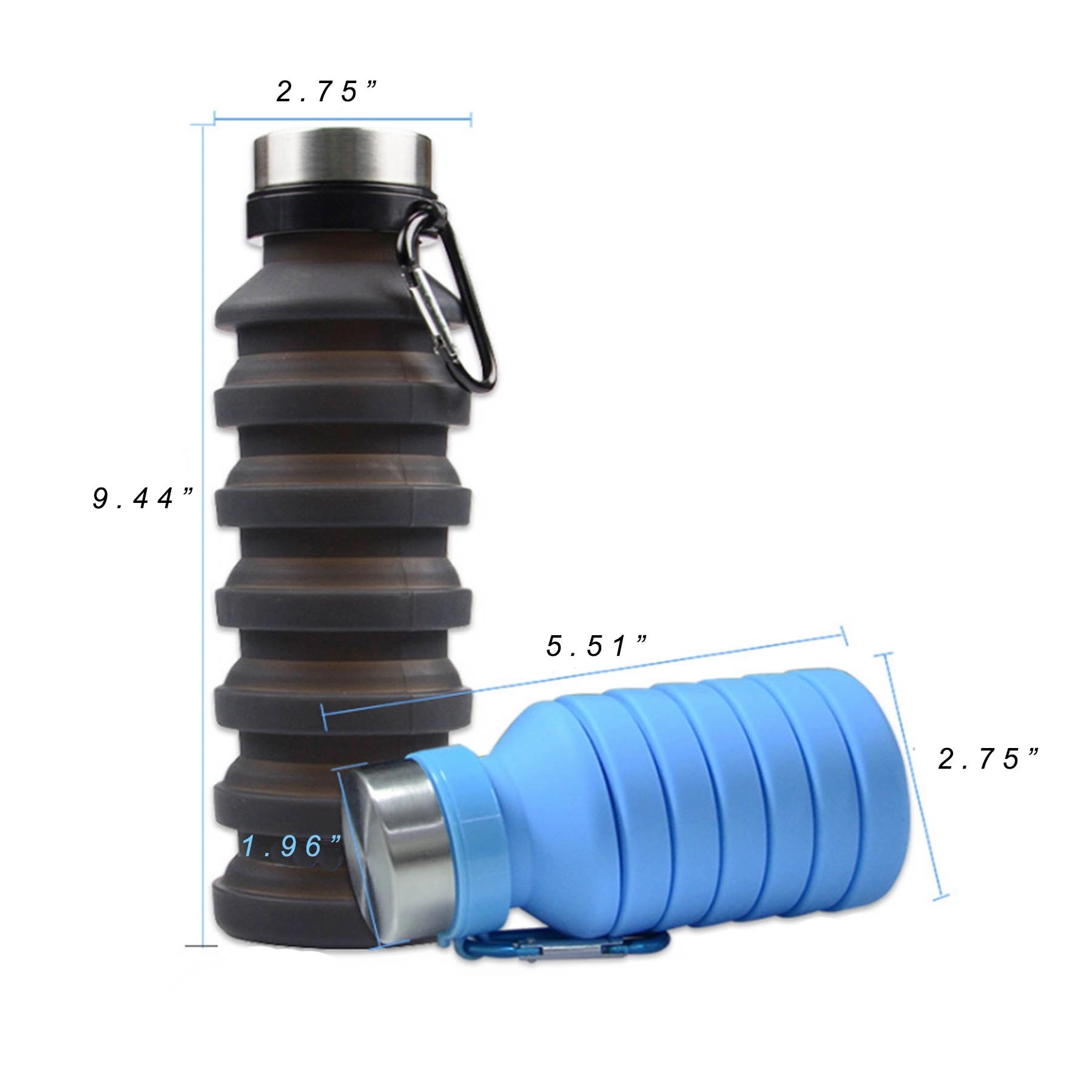 18oz. Collapsible Silicone Water Bottle 8