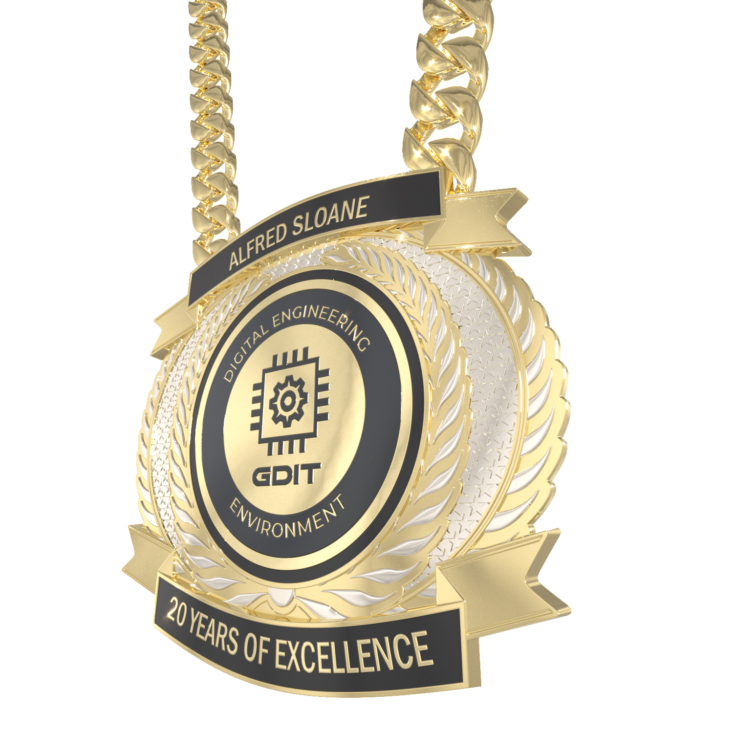 Express Vibraprint® Dual Plated Champ Chain w/ Premium Chain 21