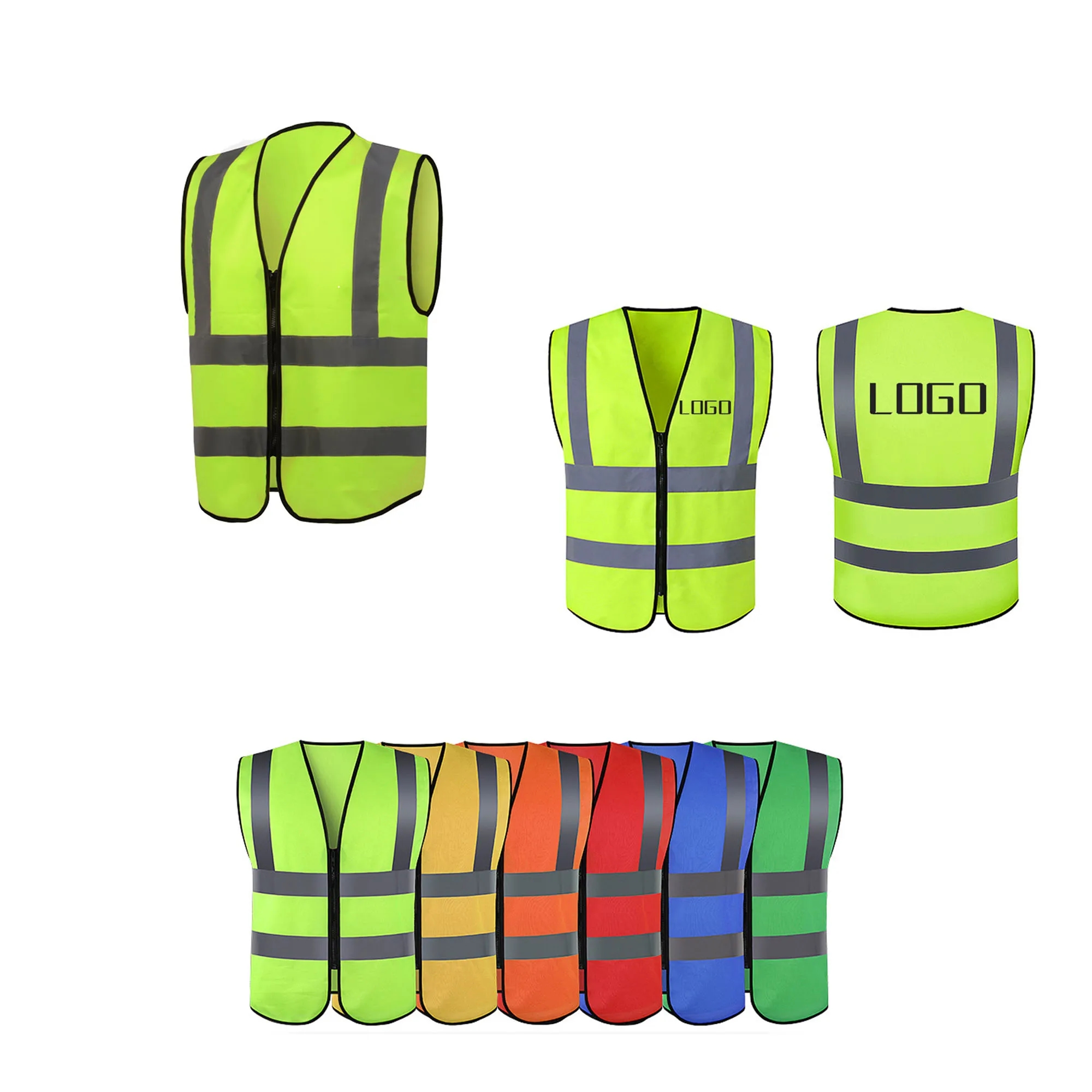 Work Safety Reflective Vest With Zipper 1