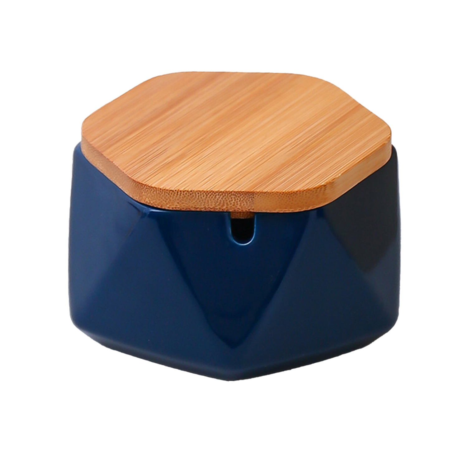 Simple Ceramic Ashtray w/ Bamboo Lid 7