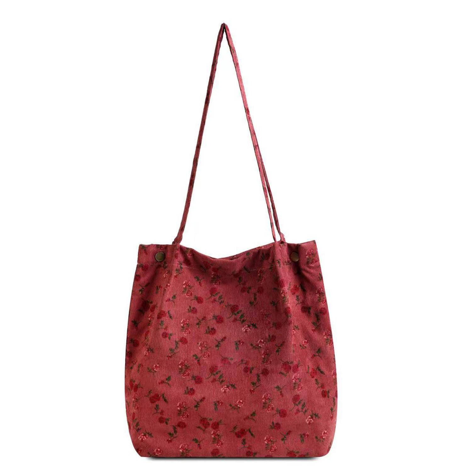 Corduroy high-capacity printed handbag tote bag 2