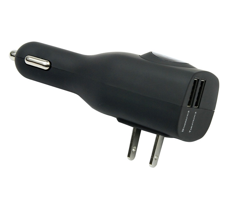 Dual Port USB Car + Wall Plug Charger 4