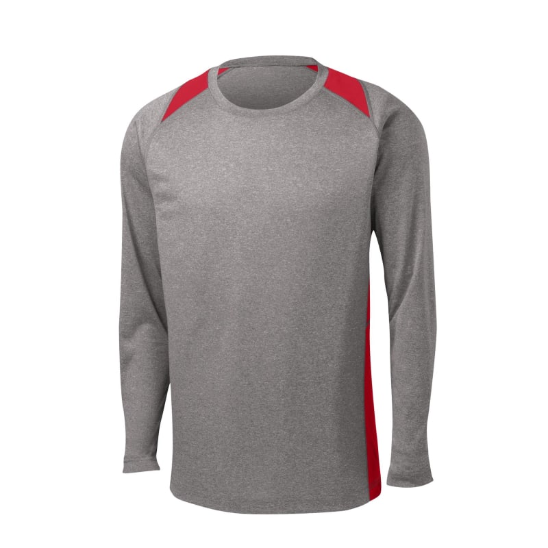 Sport-Tek Long Sleeve Heather Colorblock Contender Tee. 22