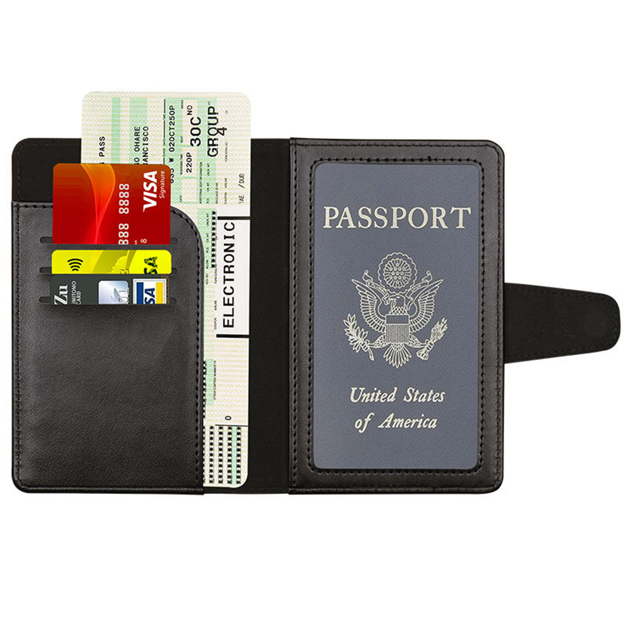 Vegan Leather Airtag Passport Holder Cover 3