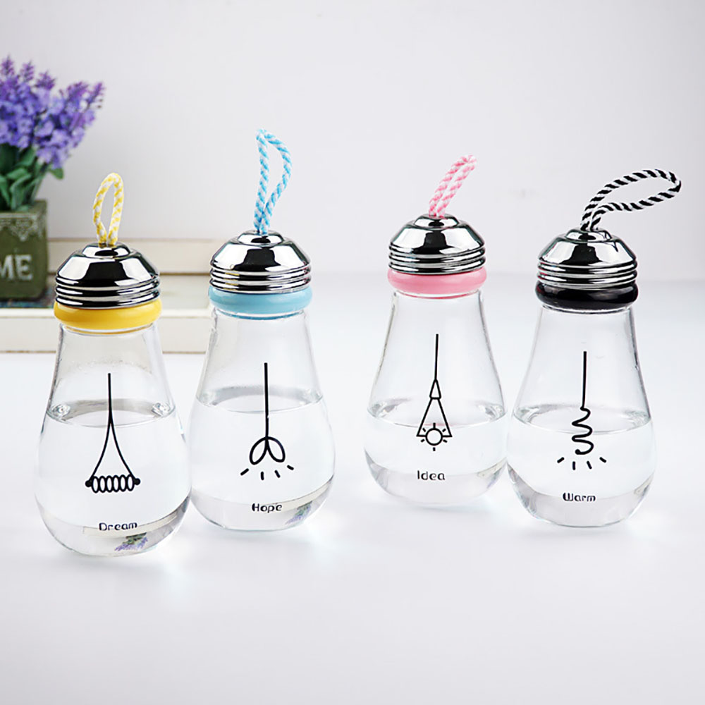 16 oz Bulb Shape Glass Water Bottle 3