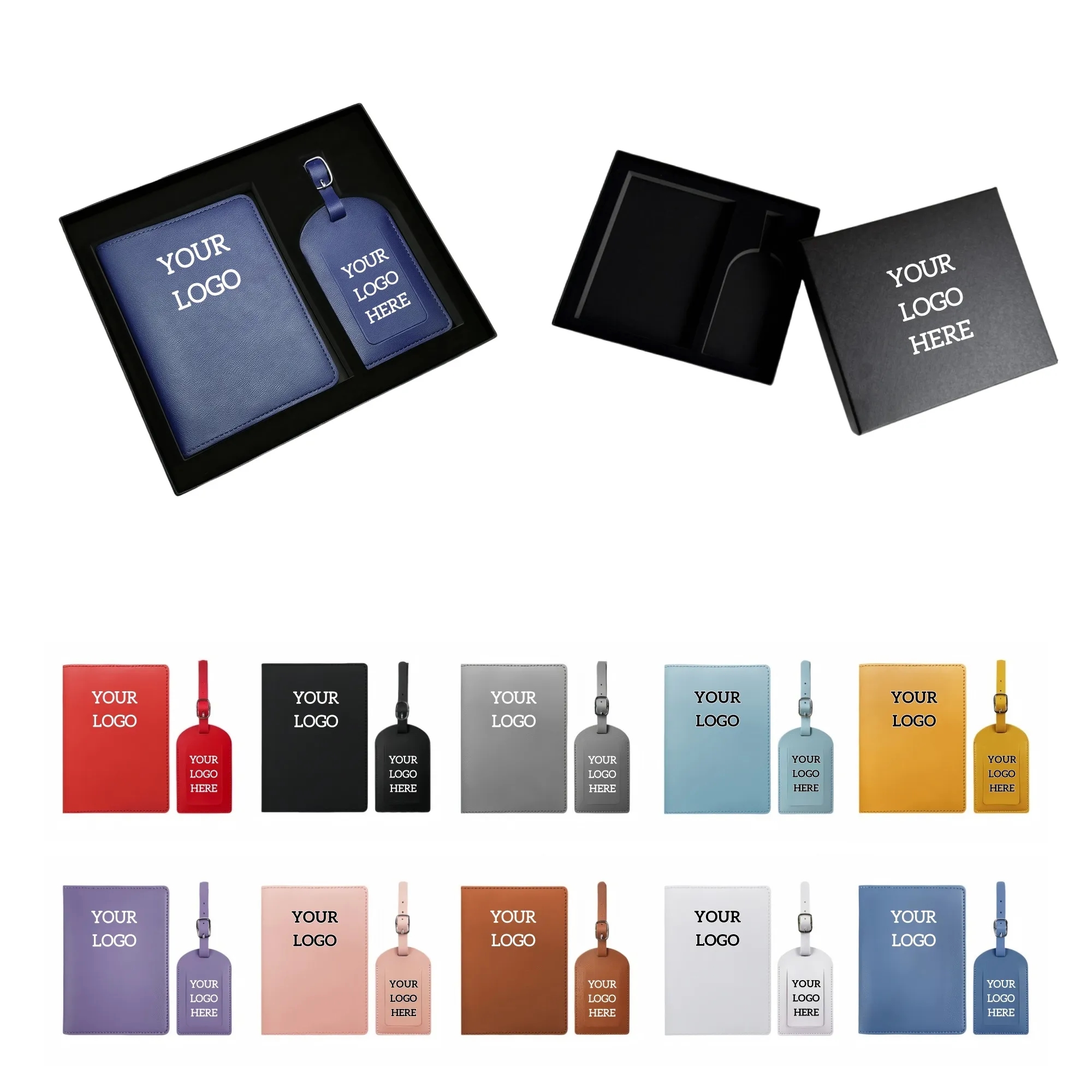 PU Leather Passport Case & Luggage Tag Set 5