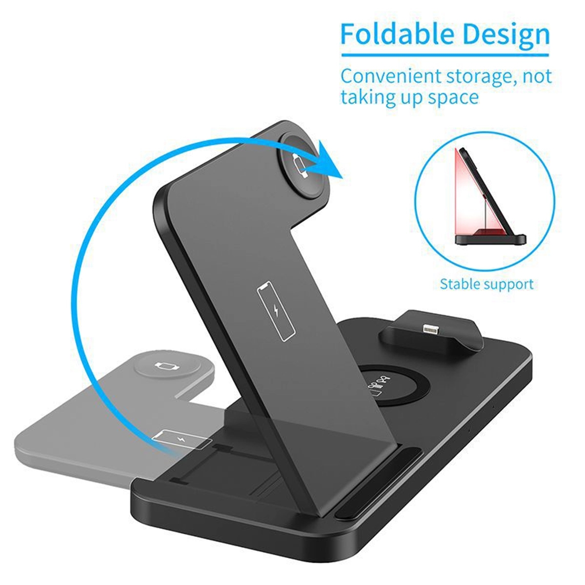 3 In 1 Custom Logo Foldable Wireless Charger 8