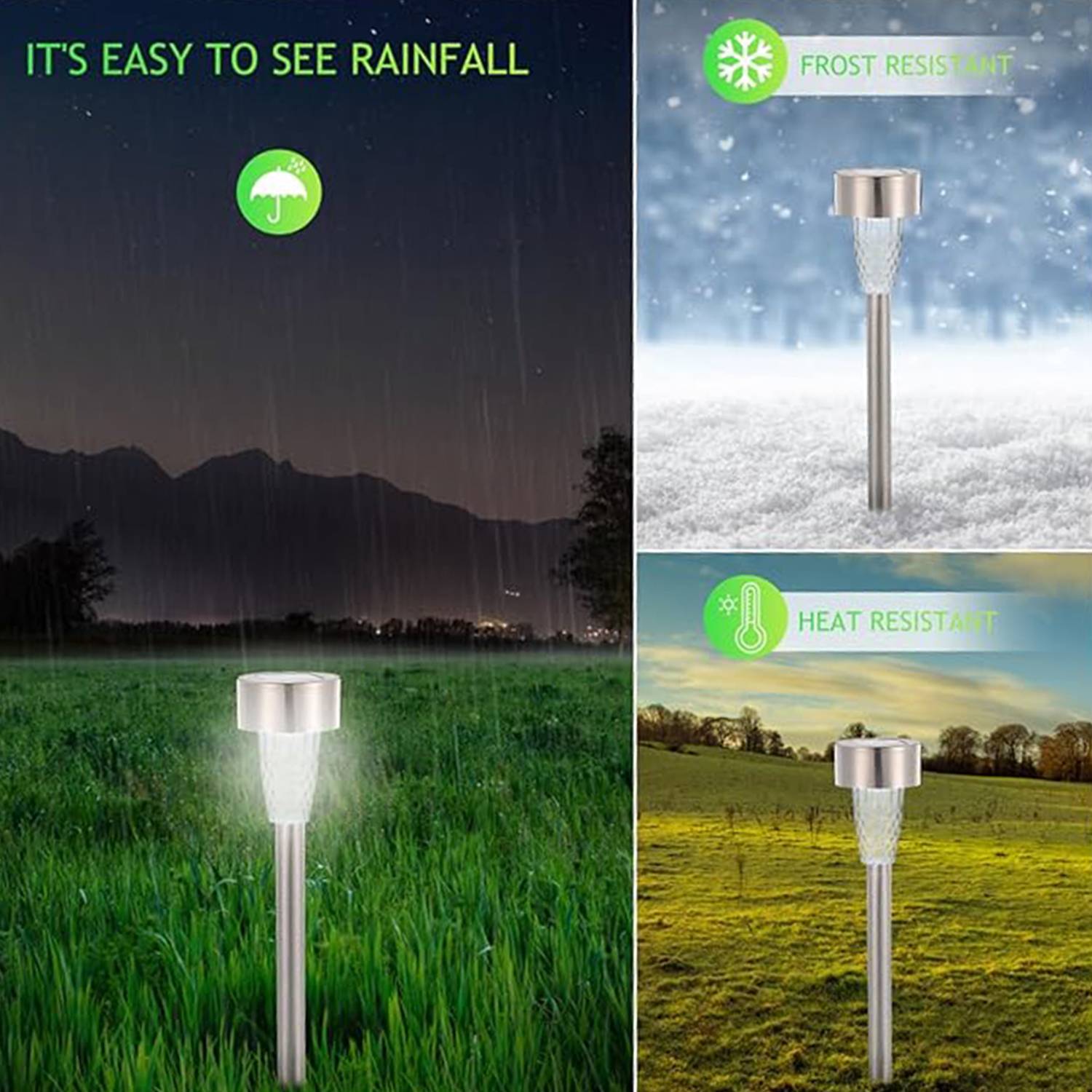 Stainless Steel Solar Powered Outdoor Landscape Lawn Light 6