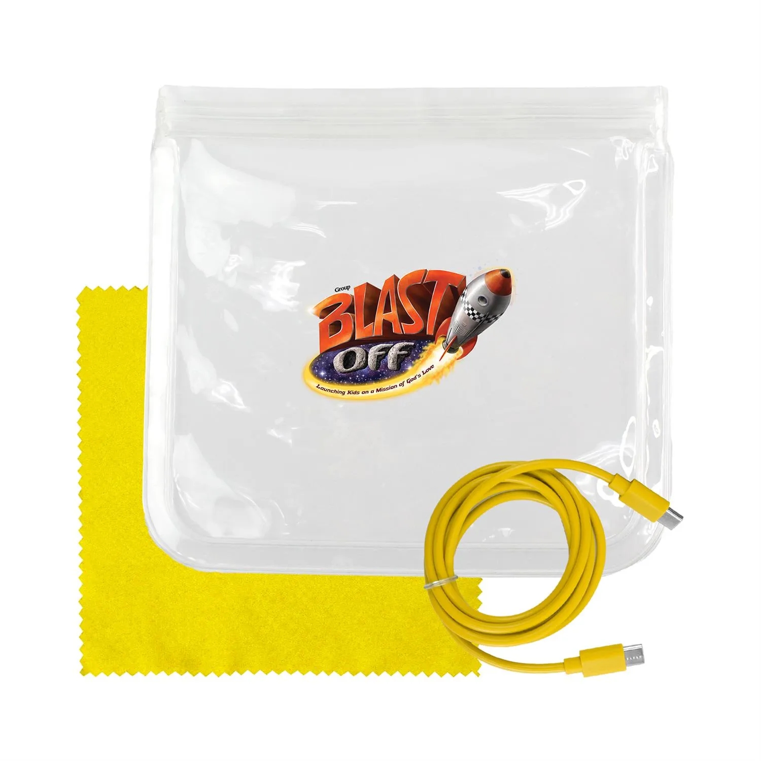 Clear C to C Cable & Cloth Set 4