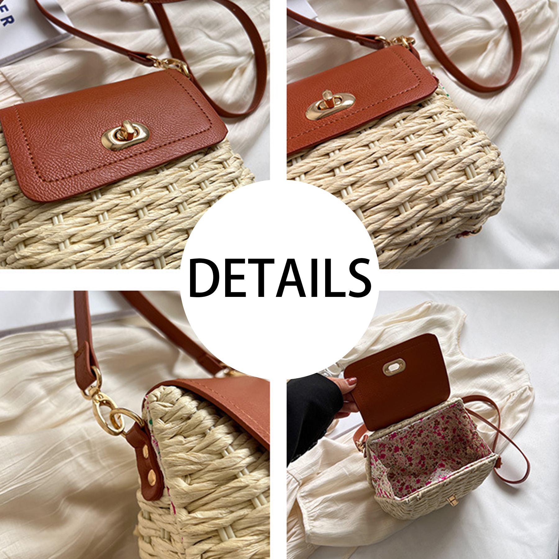 Jute Versatile cross-body straw bag 2