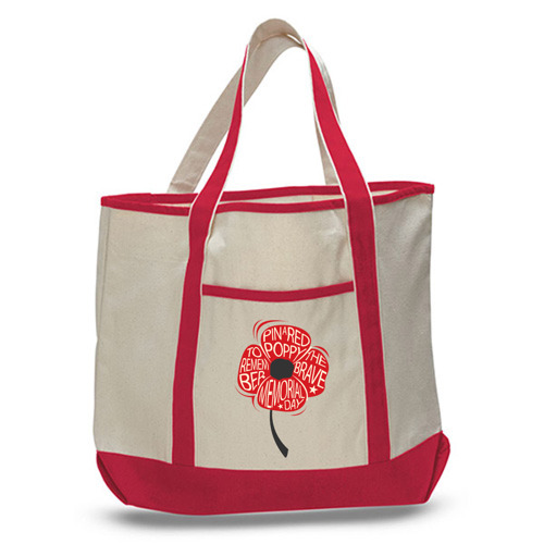 12 oz Cotton Canvas Boat Tote Bag -13.5"W x 16"H x 5D 6