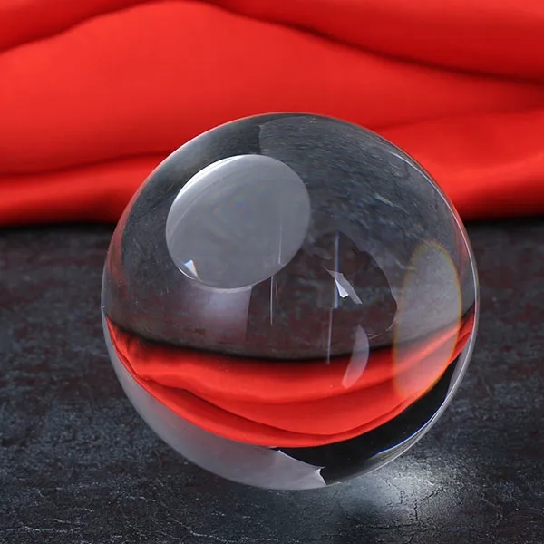 Clear Crystal Ball Paperweight - 3.15" 2
