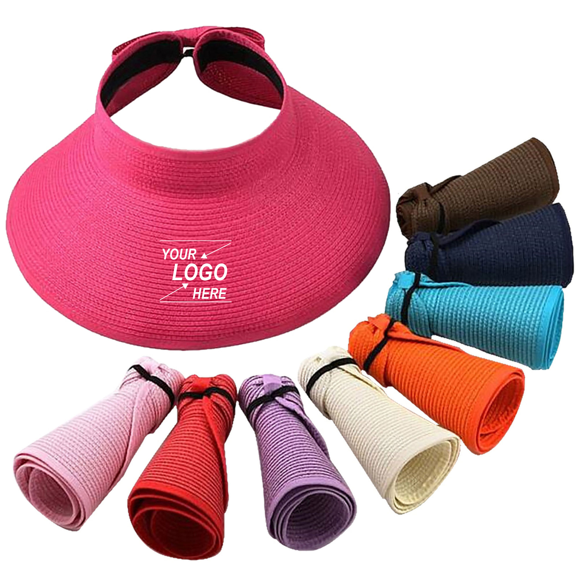 Women's Foldable Wide Brim Straw Sun Visor 4