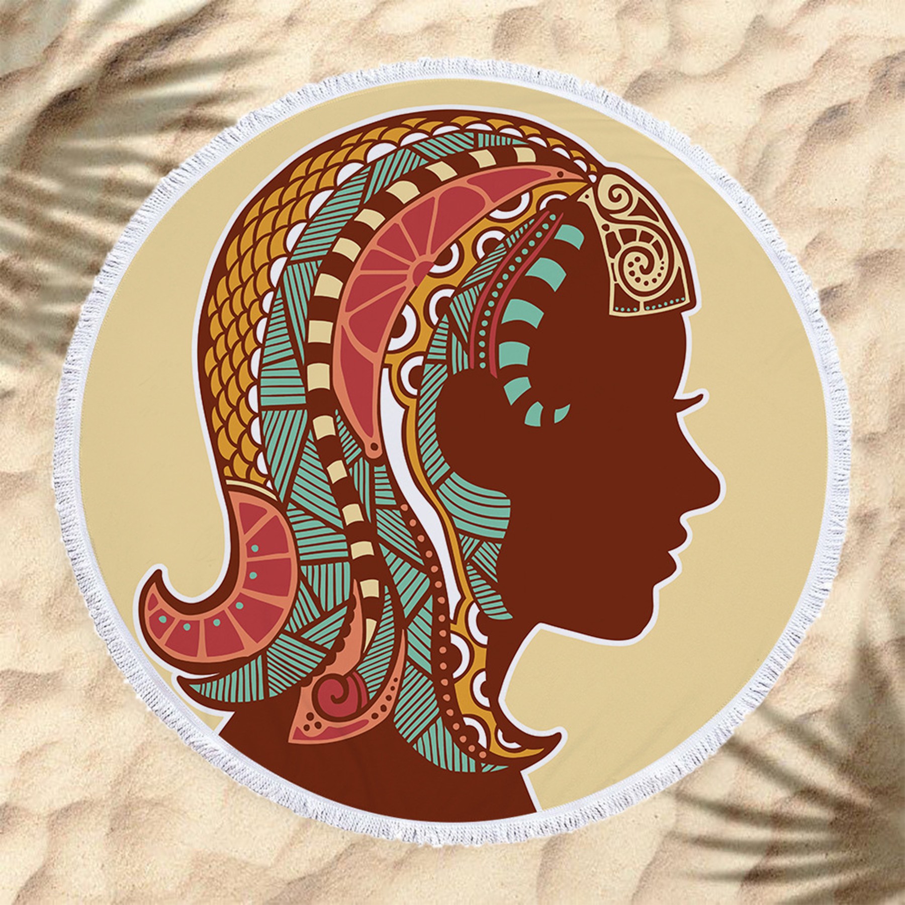 The Zodiac Printing Round Beach Towel With Tassels 11