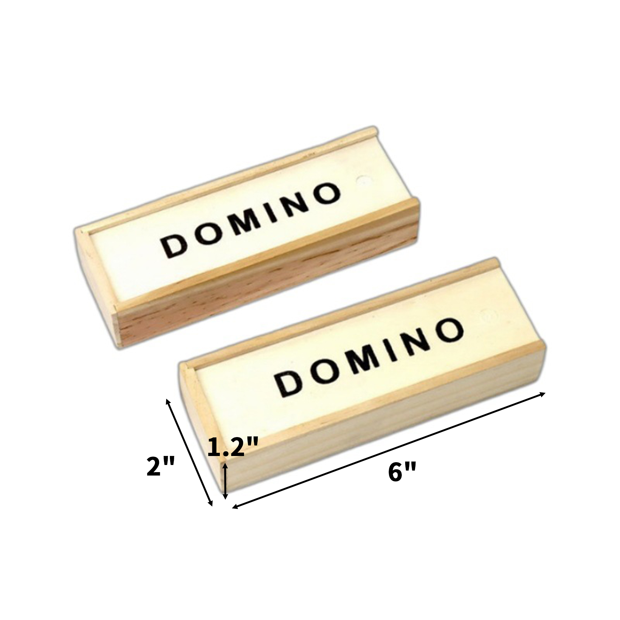 Twenty Eight Piece Domino Game Set Wooden Box 6 x 1.2 x 2" 4