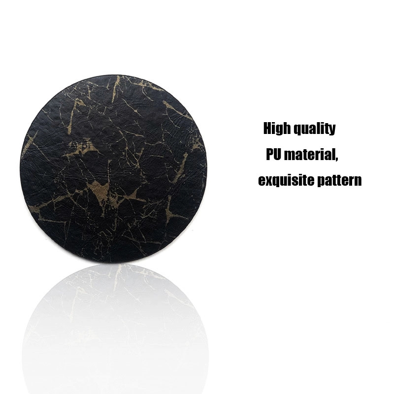 Custom 6 PCS Premium PU Leather Coaster 3
