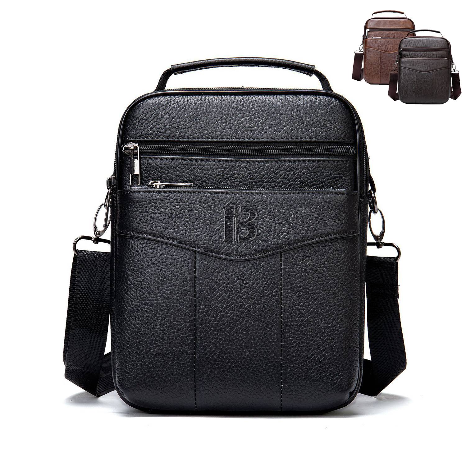 Genuine Leather outdoor business men's crossbody bag 9
