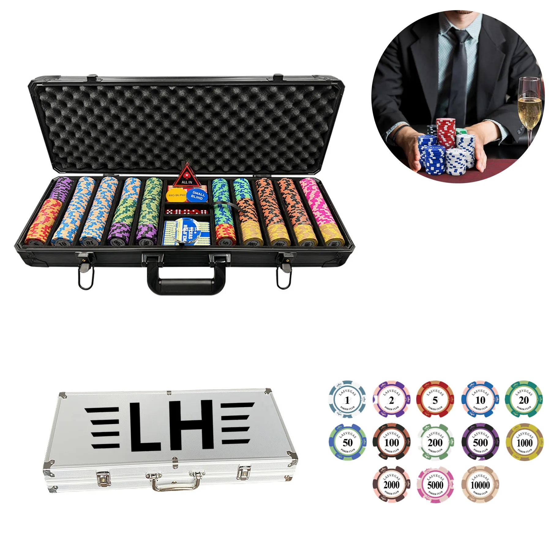 300 Piece Texas Hold'em Poker Chip Set 3