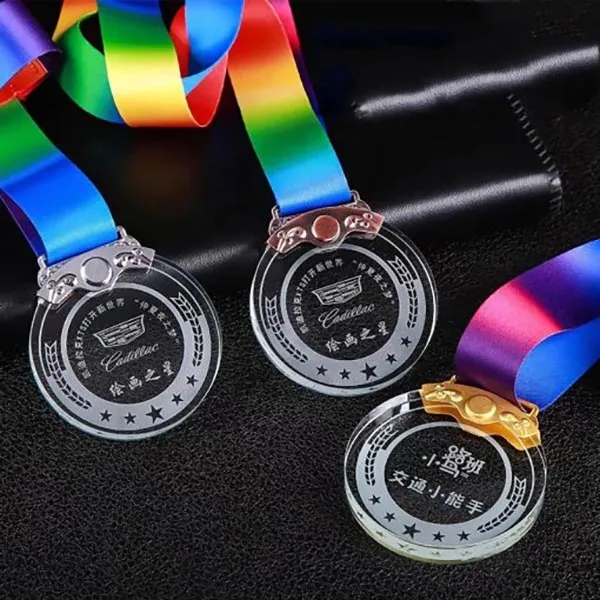 Personalized Glass Award Medal 2