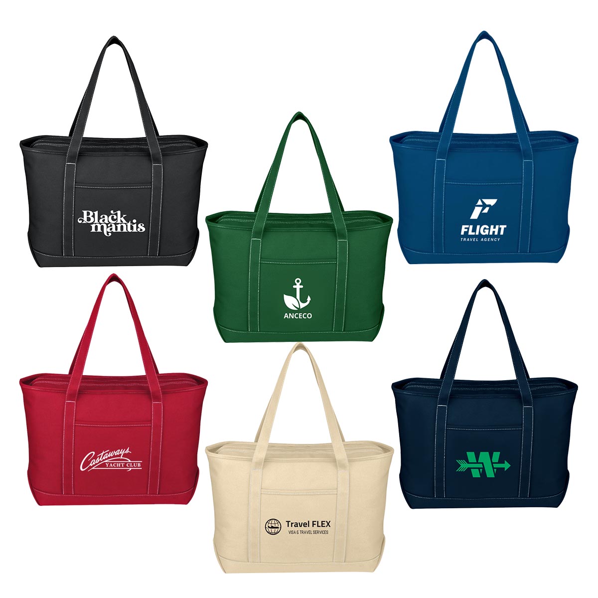 Large 24 oz. Starboard Cotton Canvas Tote Bag