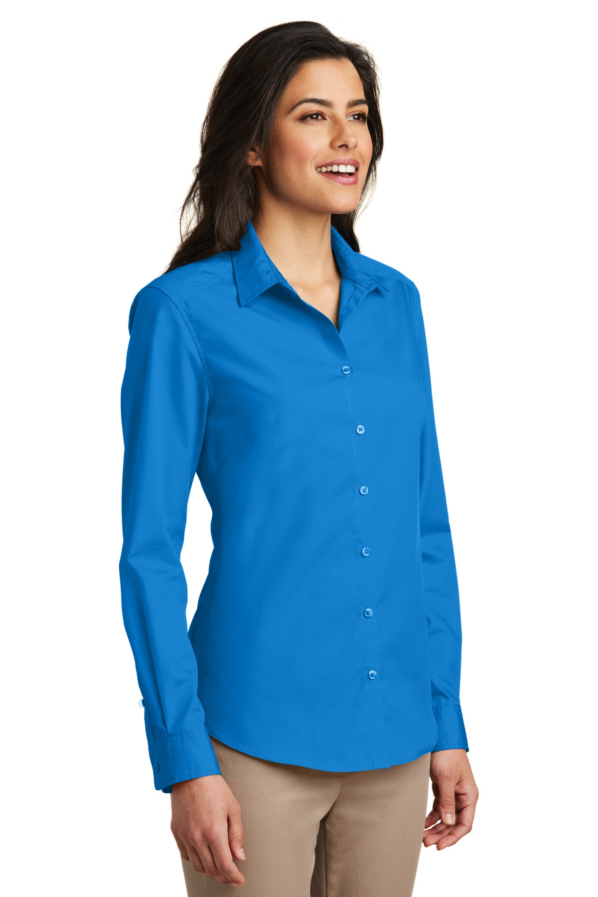 Port Authority Women's Long Sleeve Carefree Poplin Shirt. LW100 12