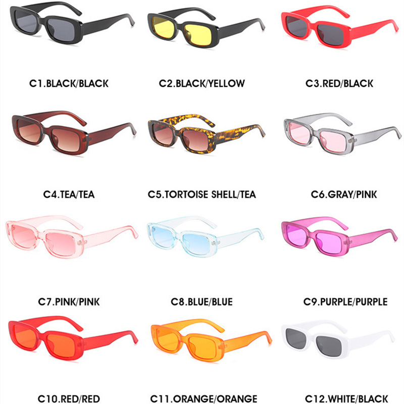 Rectangle Retro Fashion Sunglasses for Women Men 17