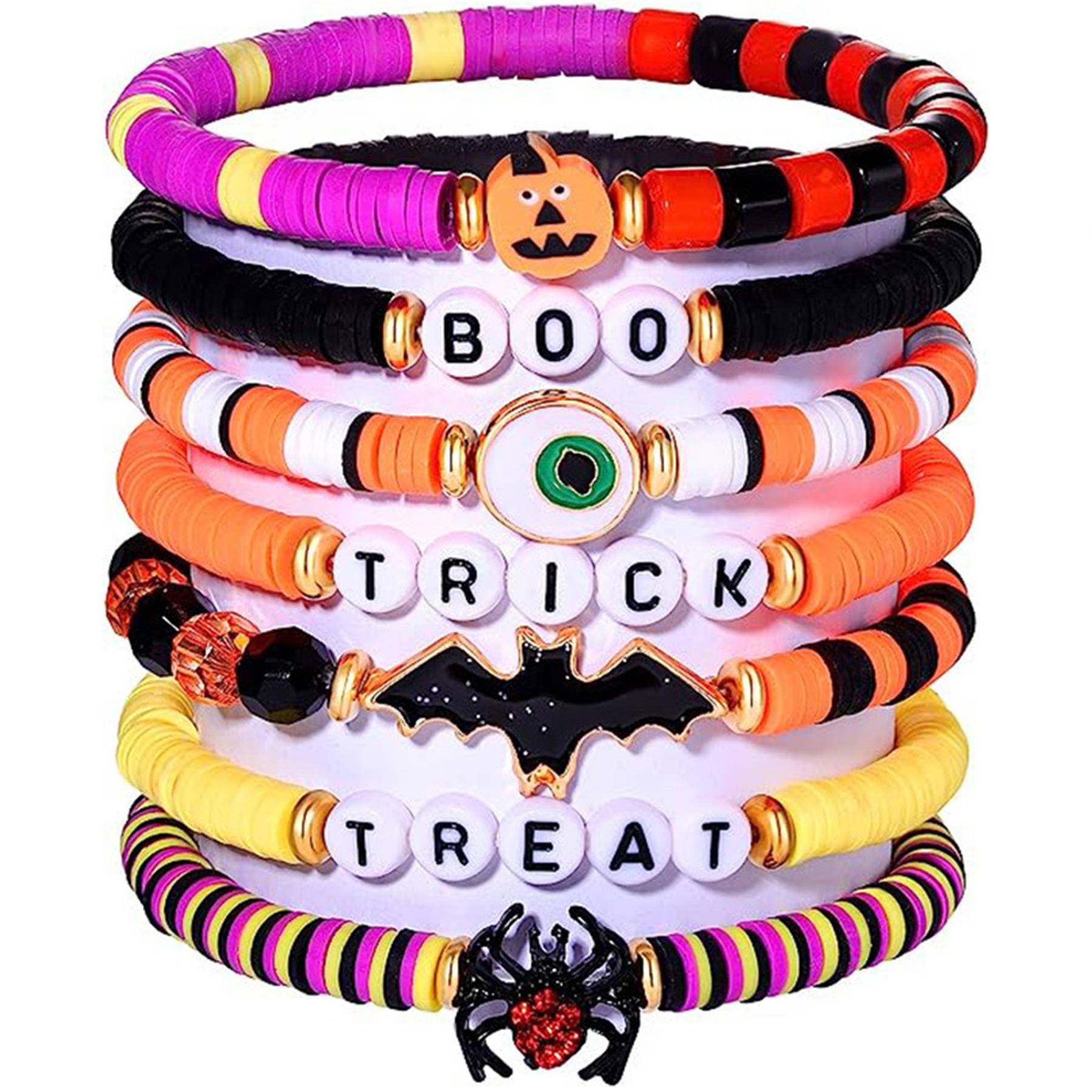 Acrylic Plastic Skull Halloween soft pottery bracelet 7