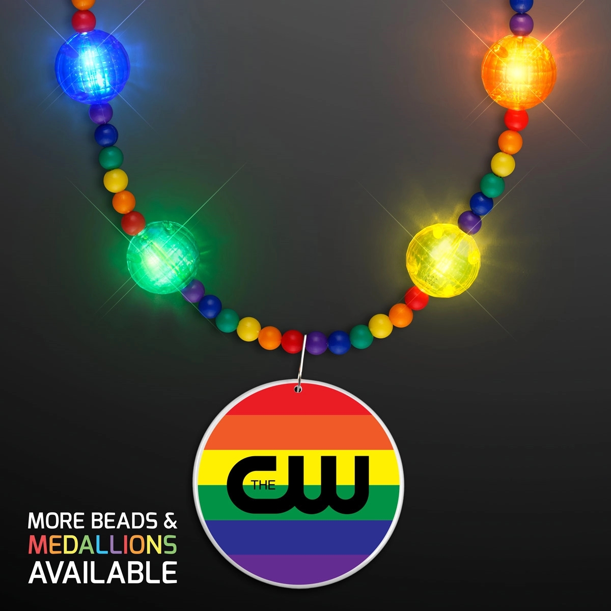 Bright Beads Rainbow Party Necklace with Medallion 1