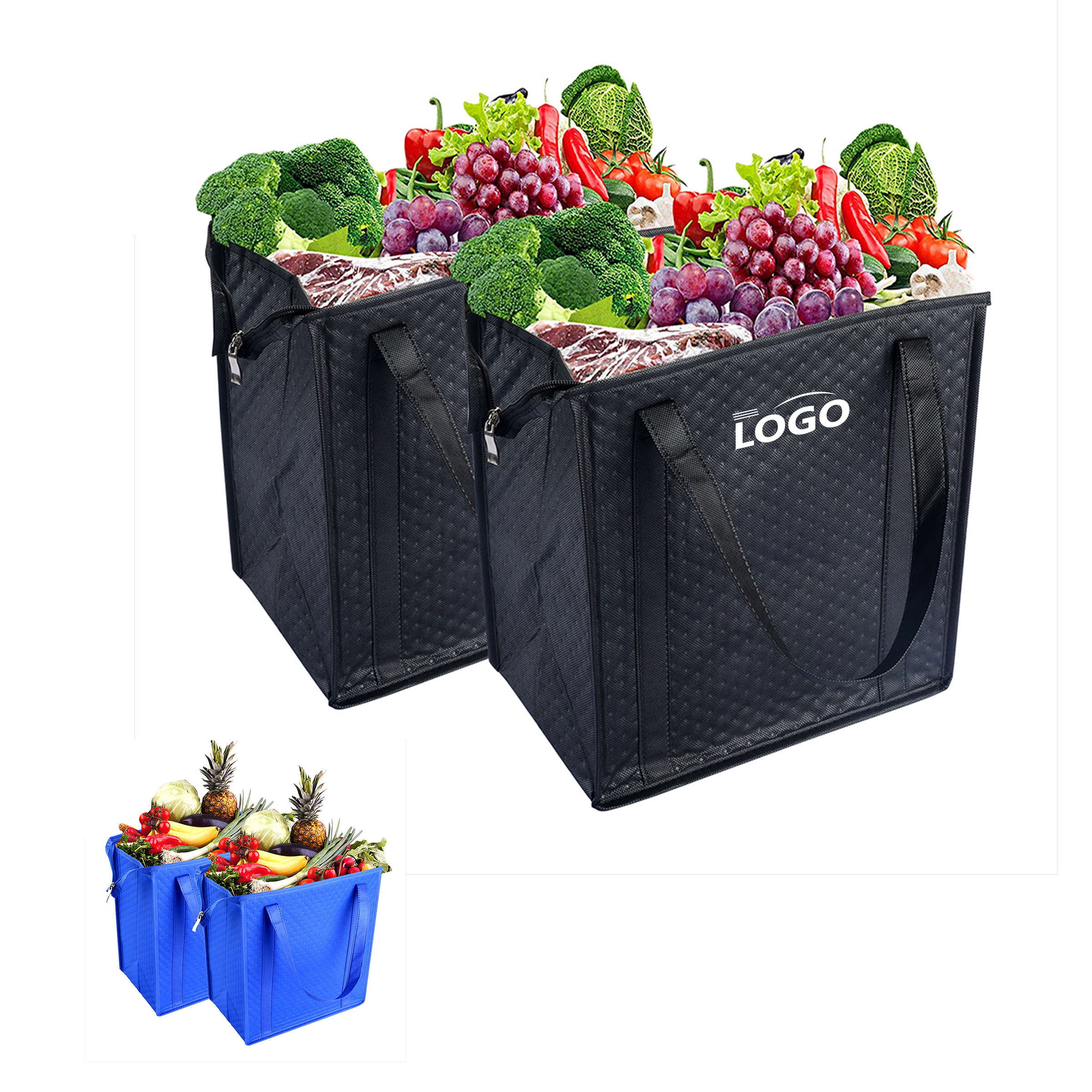 Supermarket large capacity non-woven portable insulation bag 1