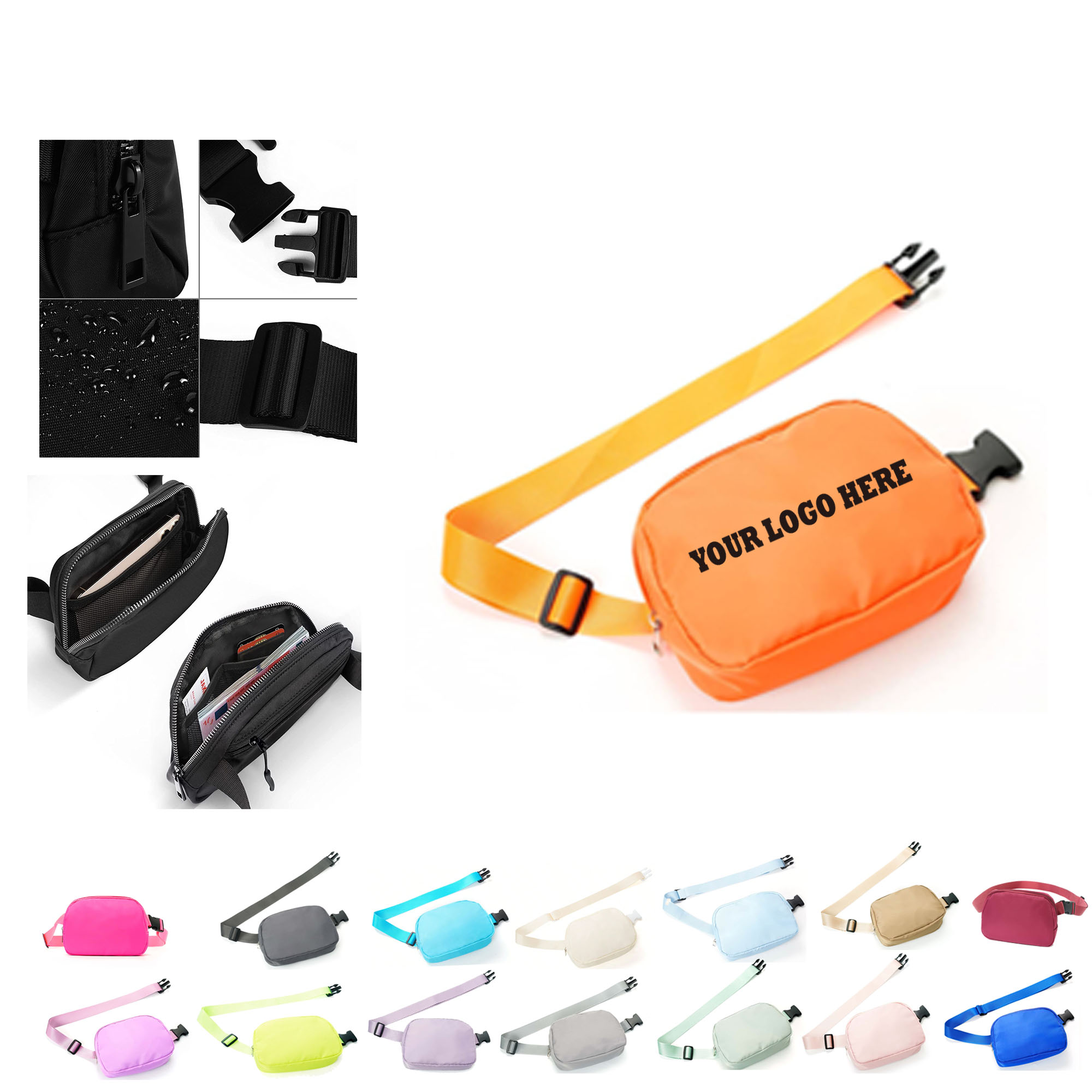 Large Capacity Waterproof Waist Bag Customized Logo 2