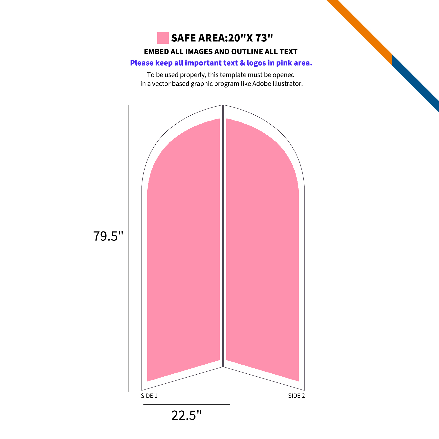 9' Bluet Double-Sided Angle Flag 2