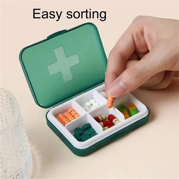 Portable 6 Compartments Square Medication Organiser 2