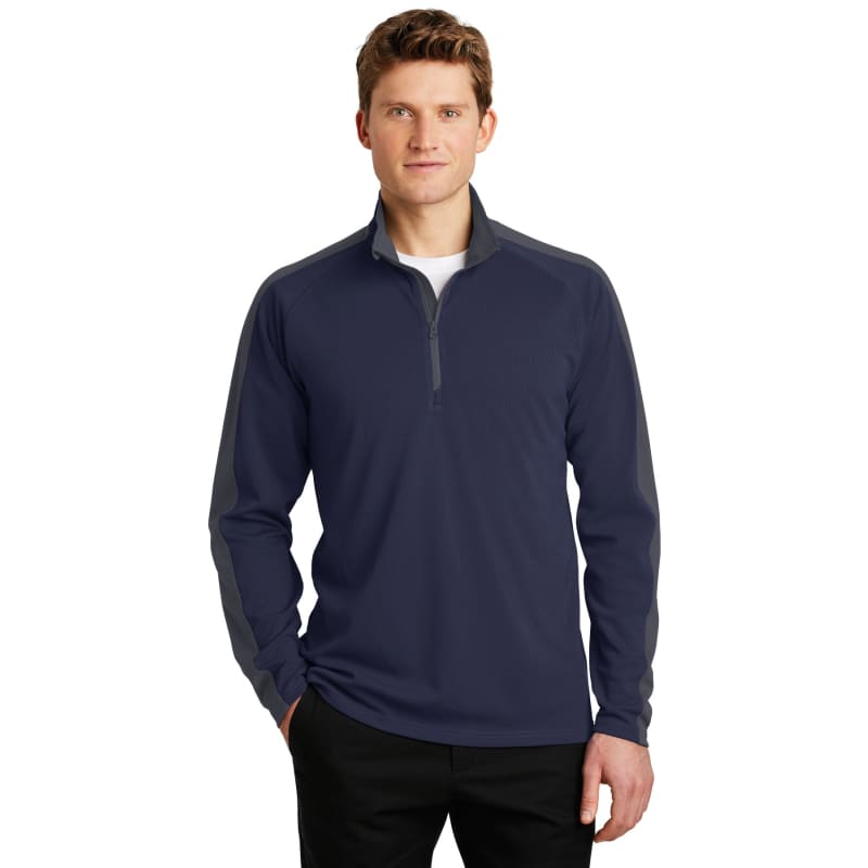 Sport-Tek Sport-Wick Textured Colorblock 1/4-Zip Pullover. 6