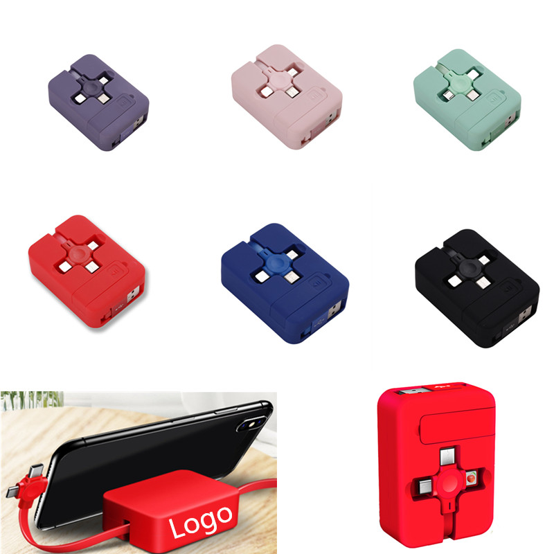 Retractable 4-in-1 Charging Cable with Phone Holder 2