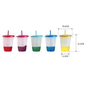 Handy 16oz Plastic Color Changing Cup With Straw 28