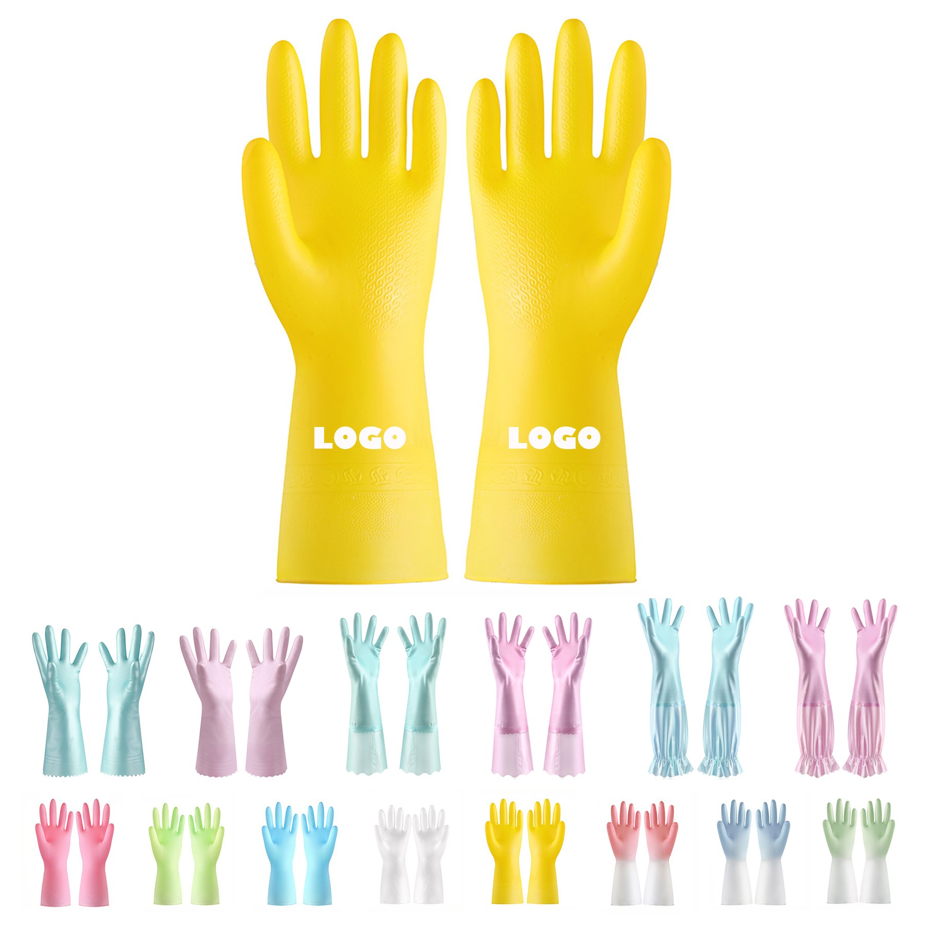 PVC Reusable Household Kitchen Cleaning Gloves 1