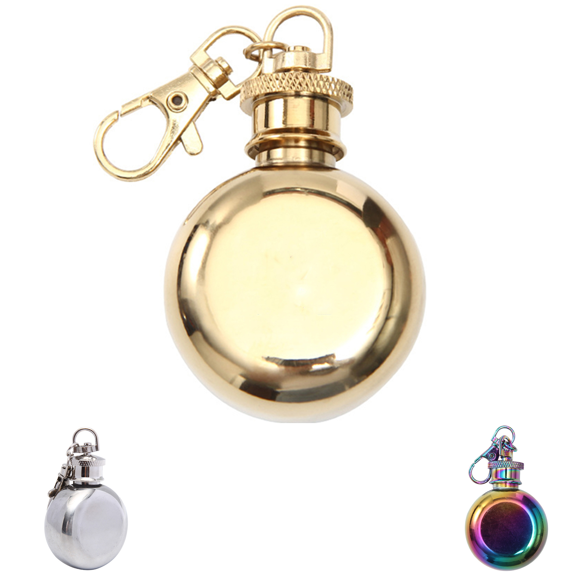 1 OZ Portable Multi-Colored Round Flask 2