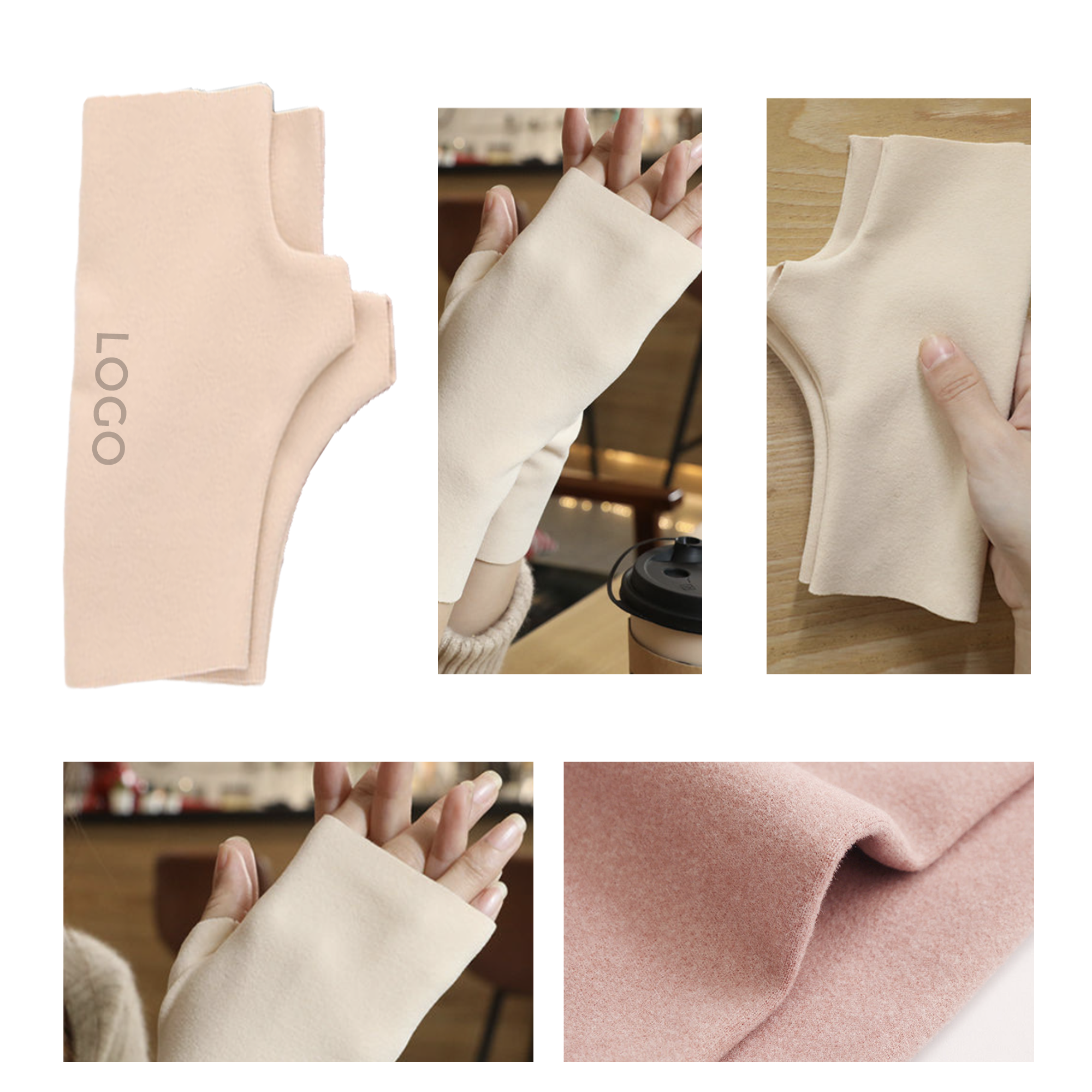 MOQ 10 PCS Versatile Thermal Dralon Fingerless Gloves 1