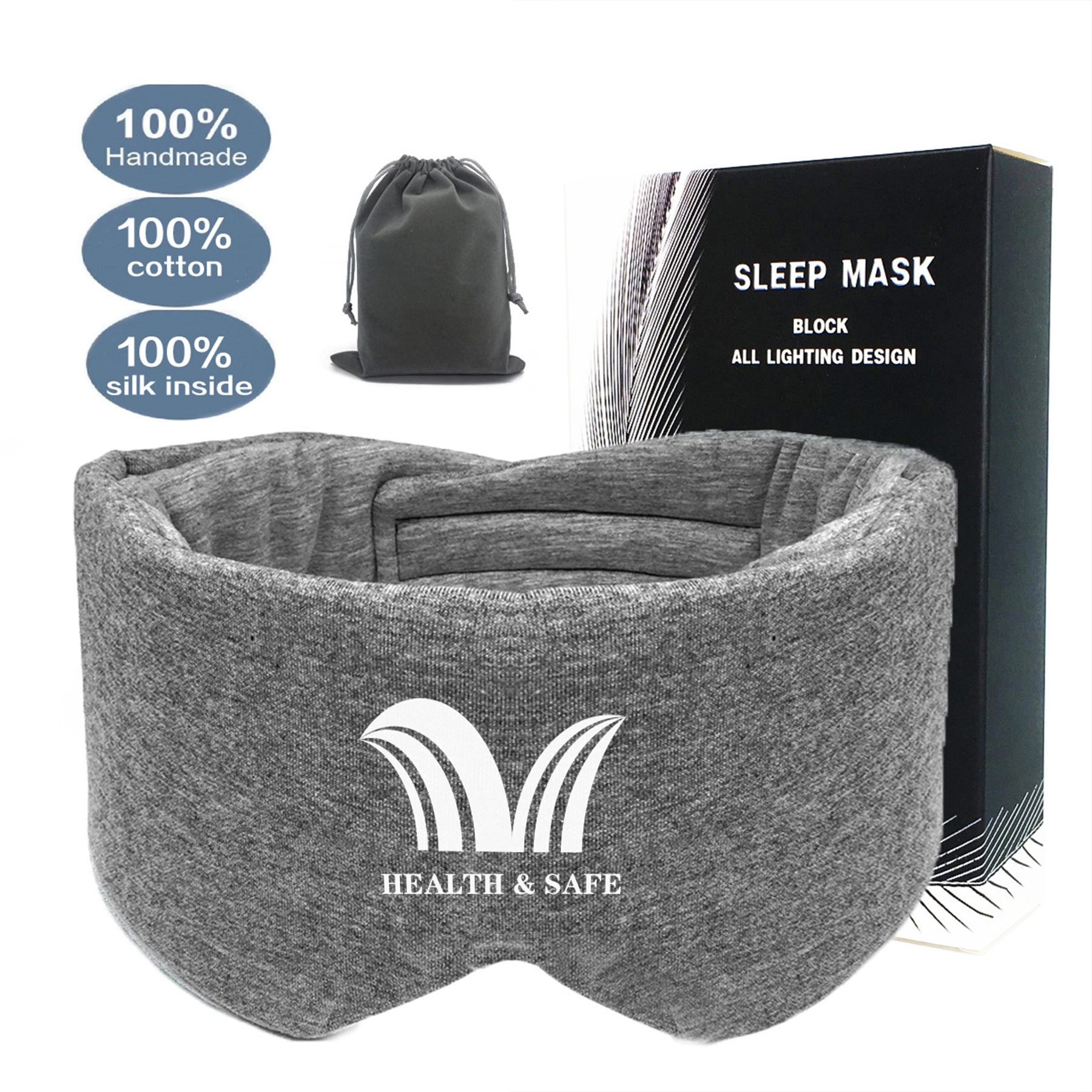 Light Blocking Cotton Sleep Eye Mask With Adjustable Strap 2