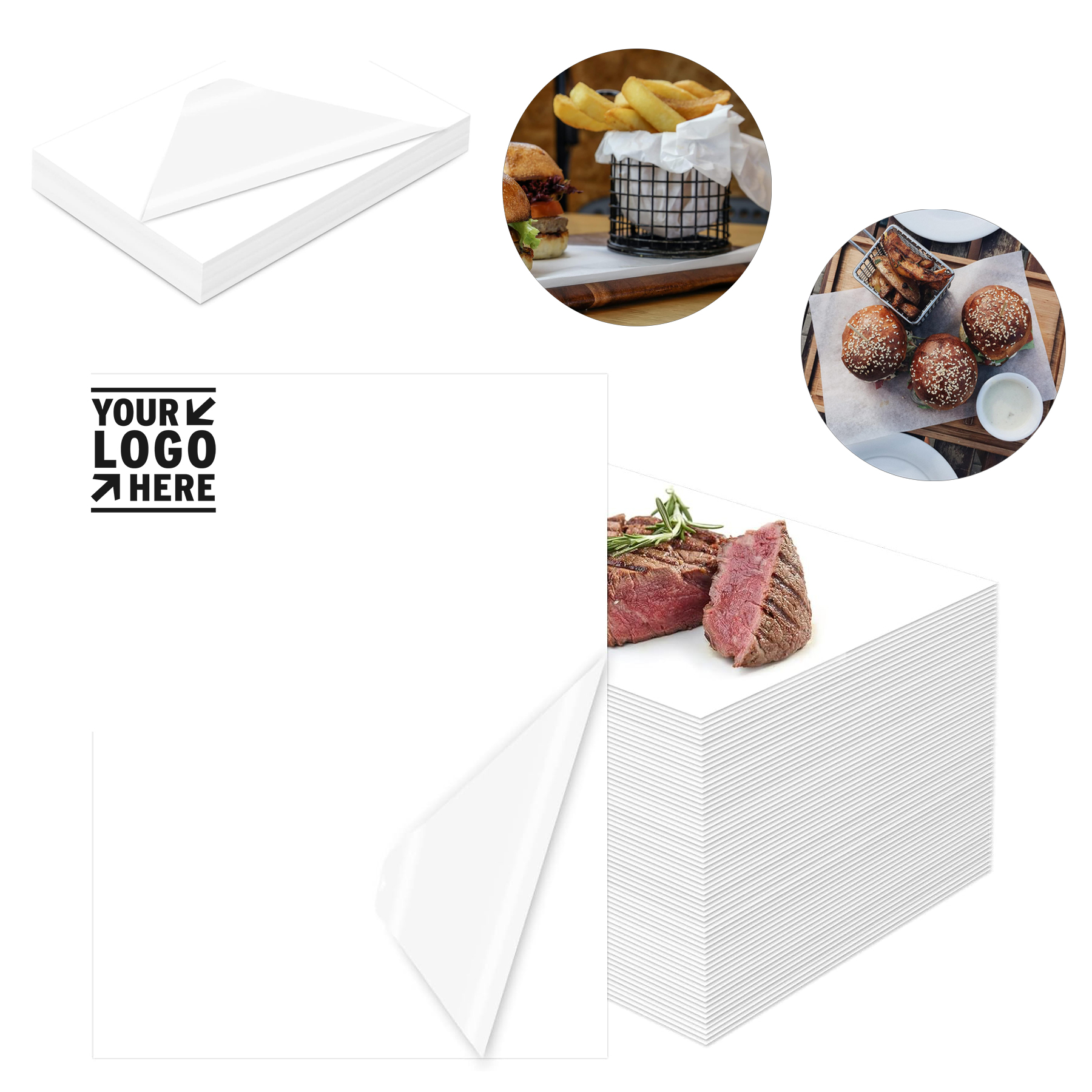 15.75 * 11.81 Inch Disposable Square Meat Sheet Precut No Wax Butcher Paper
2