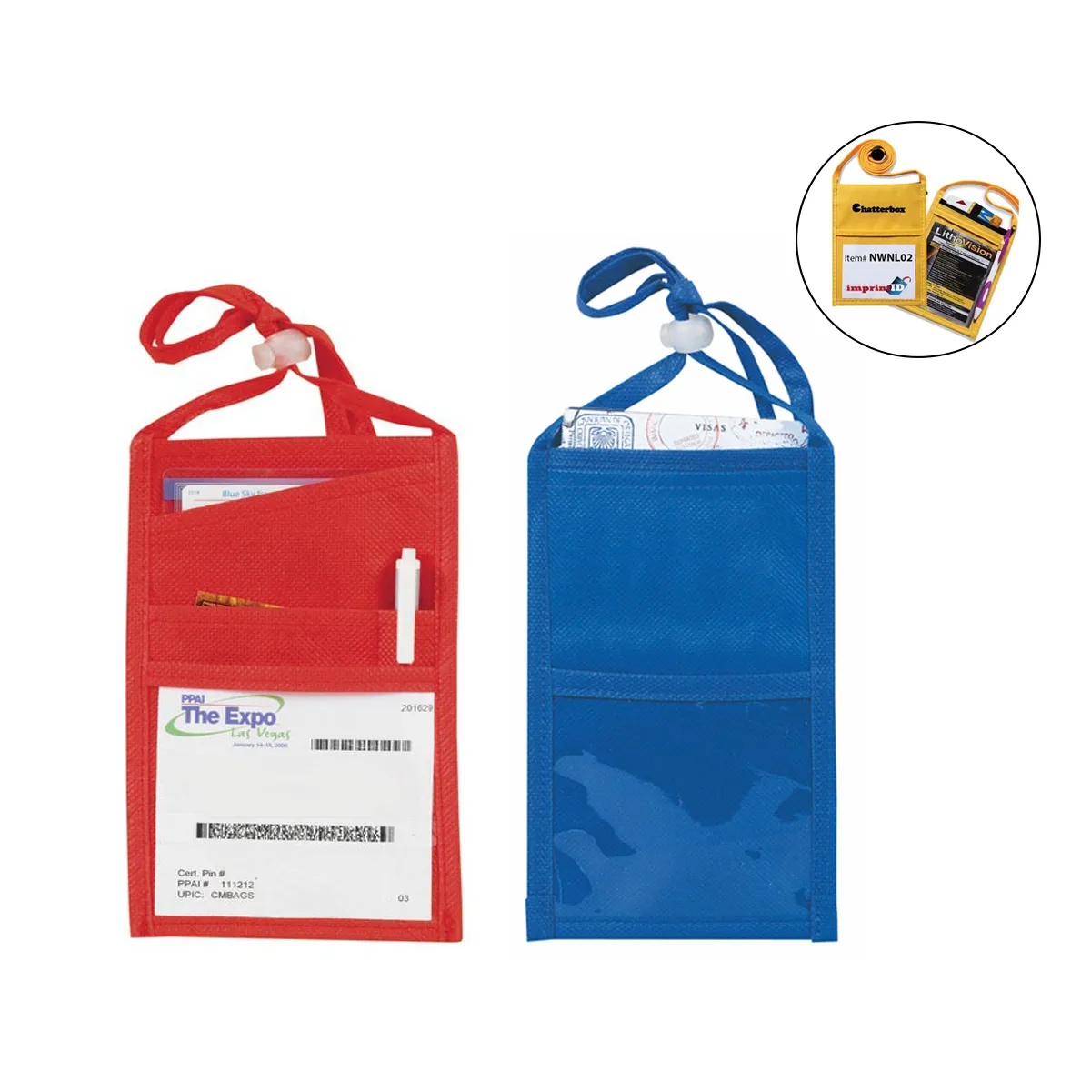 80GSM Non Woven Neck Wallet With Badge Window 4