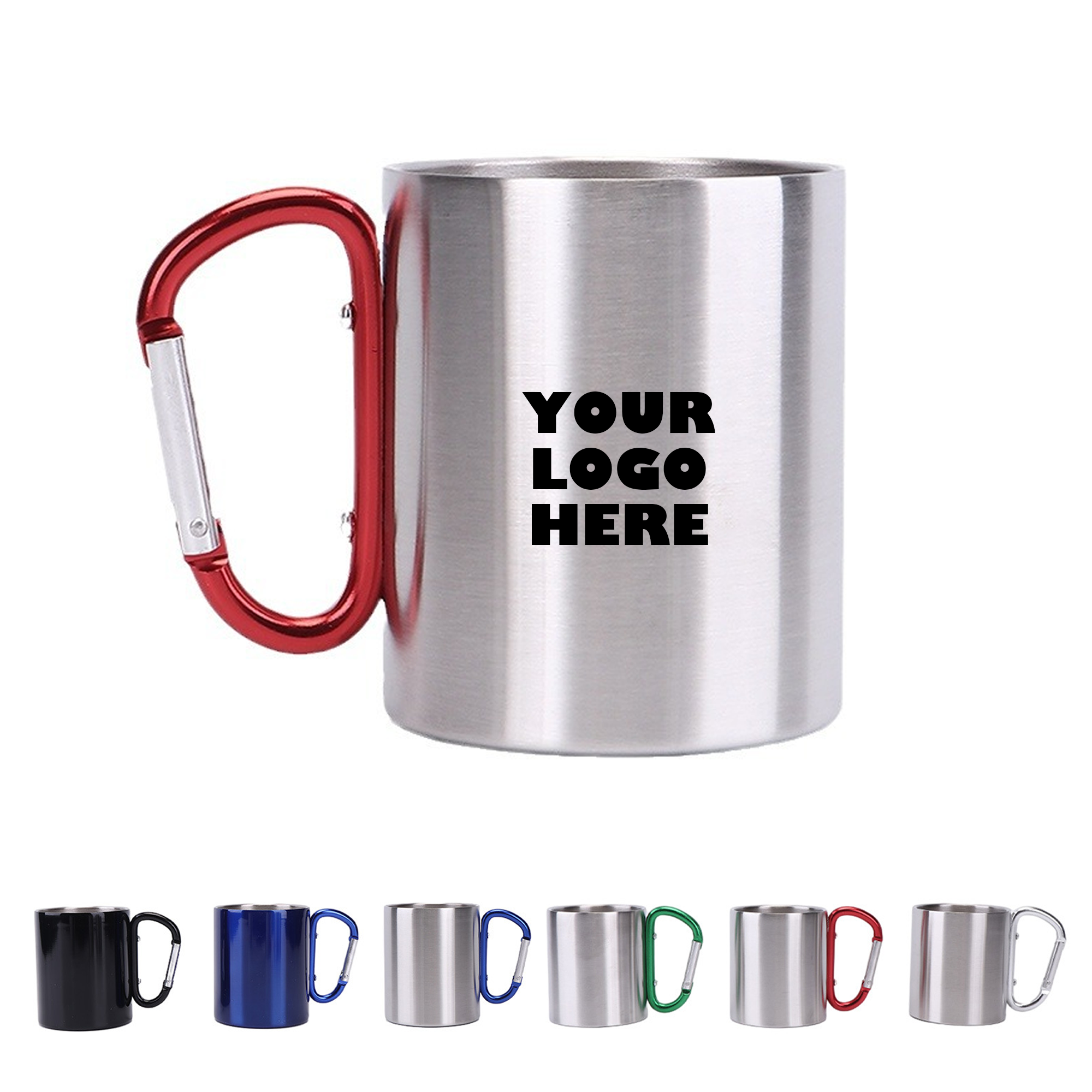 10oz Stainless Steel Camping Cup With Carabiner 2