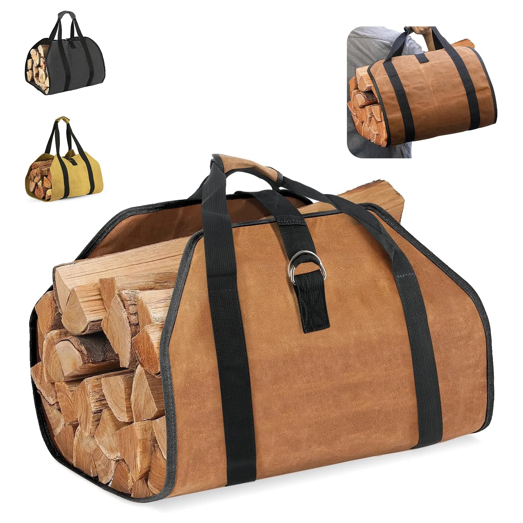 Waxed Canvas Log Bag 1