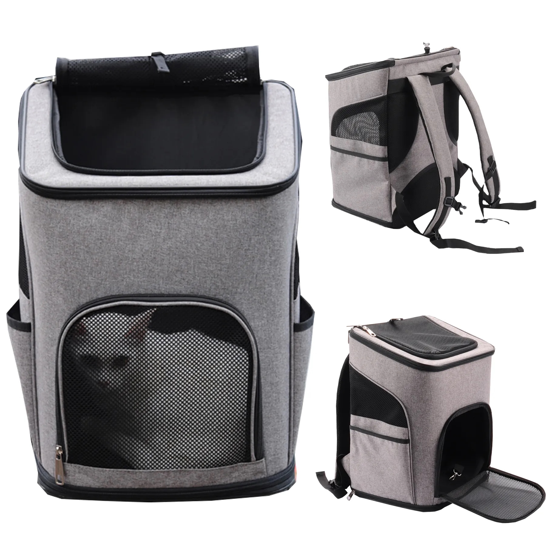Oxford cloth large capacity shoulder breathable pet backpack 4