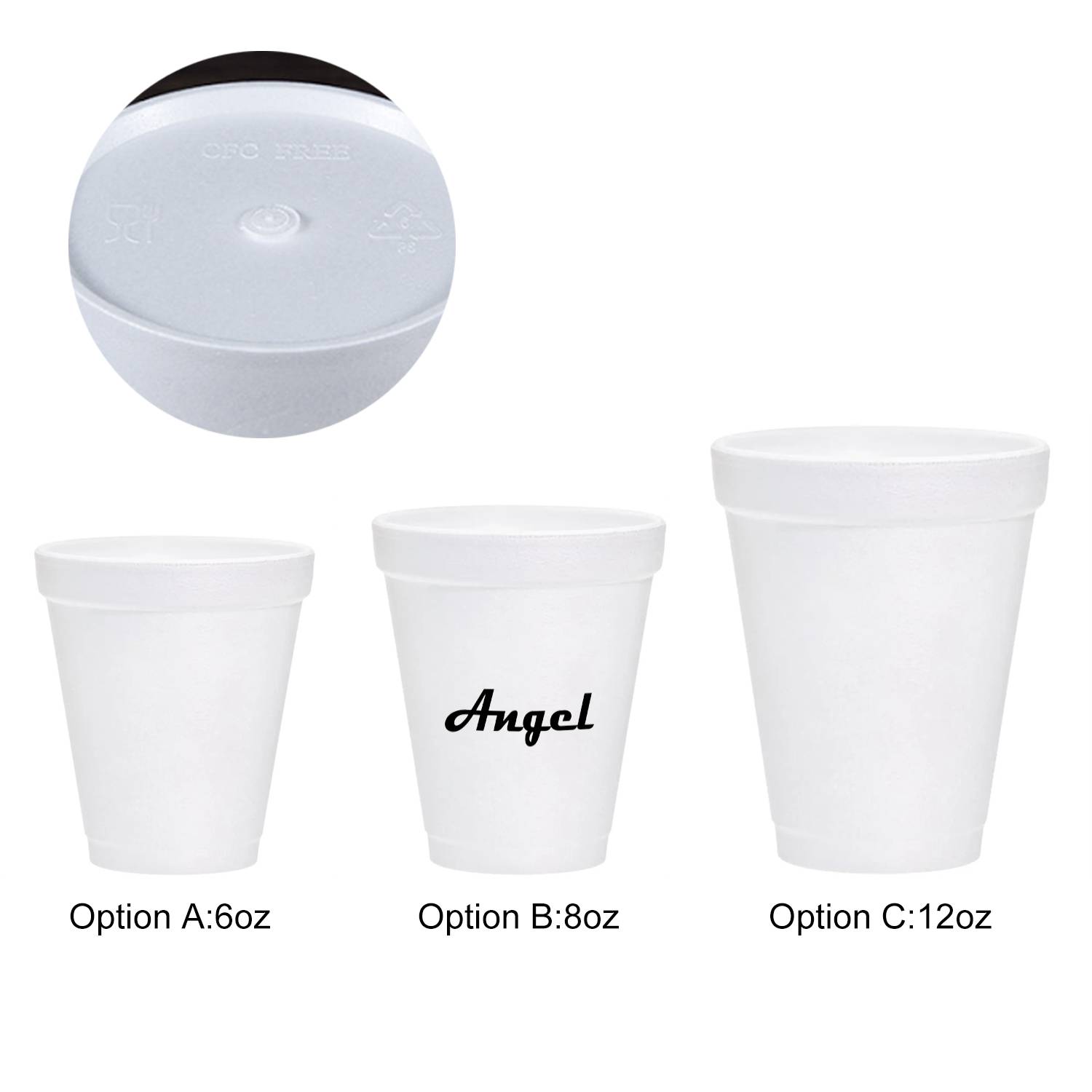 6/8/12oz Disposable Foam Cup 2