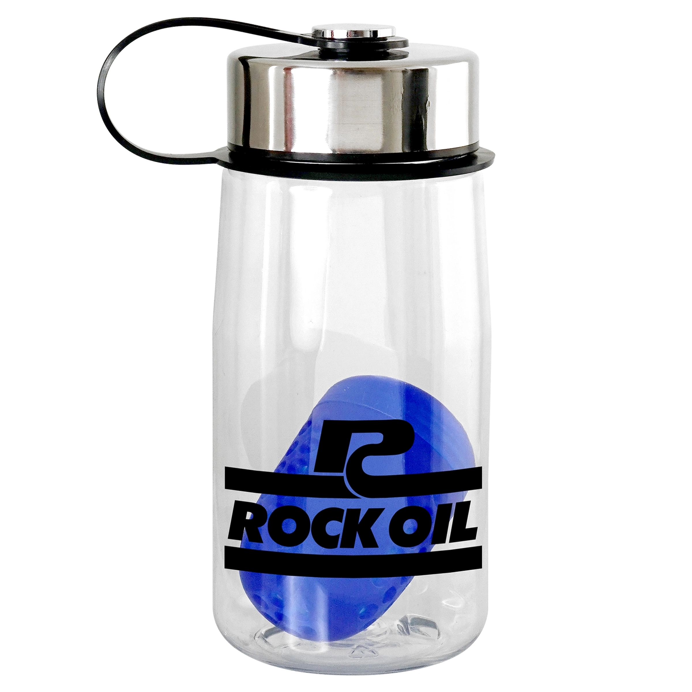 Metal Lanyard Lid 18 oz. Recycled Bottle with Floating Infus 13