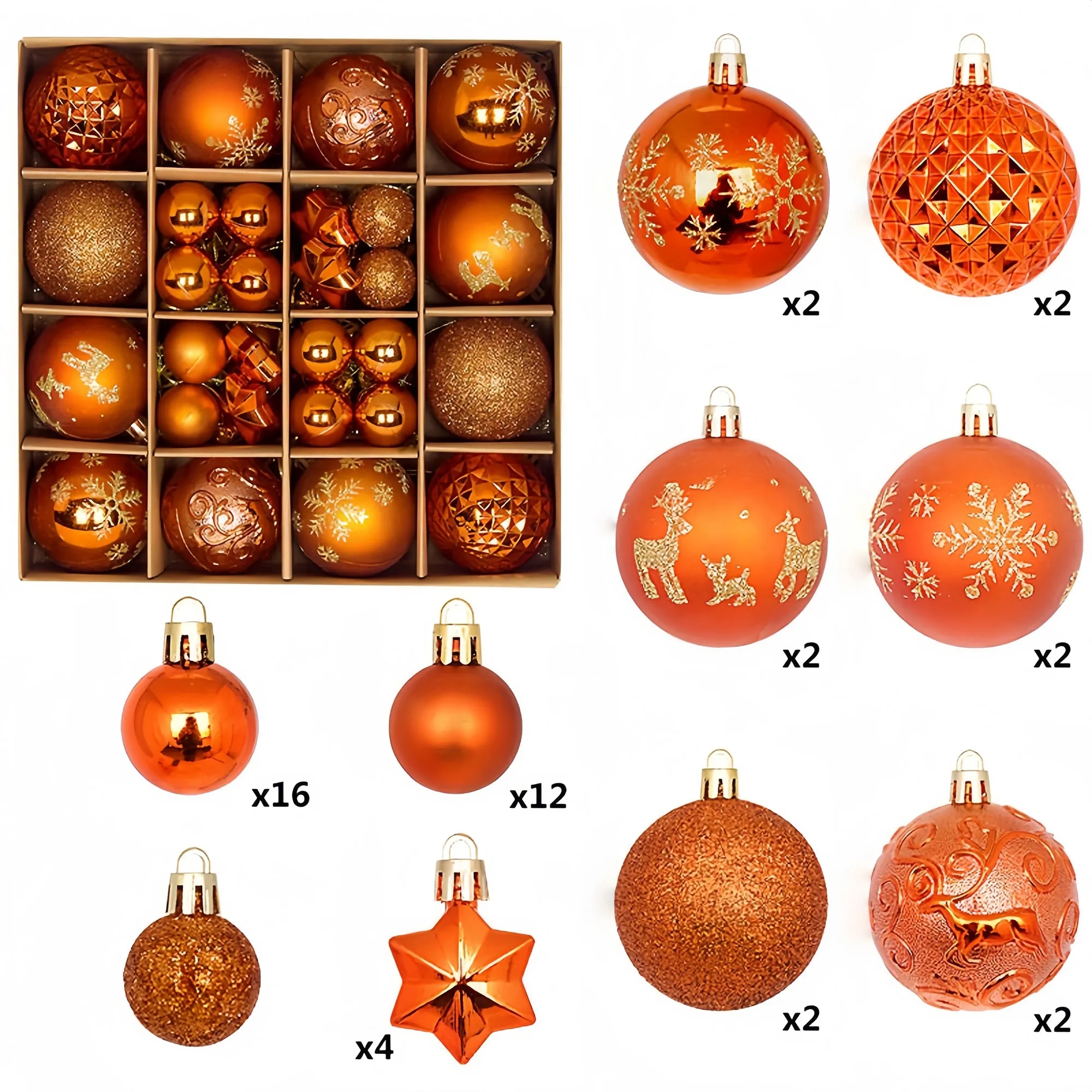 Premium Christmas Bauble Set With Unique Designs 8