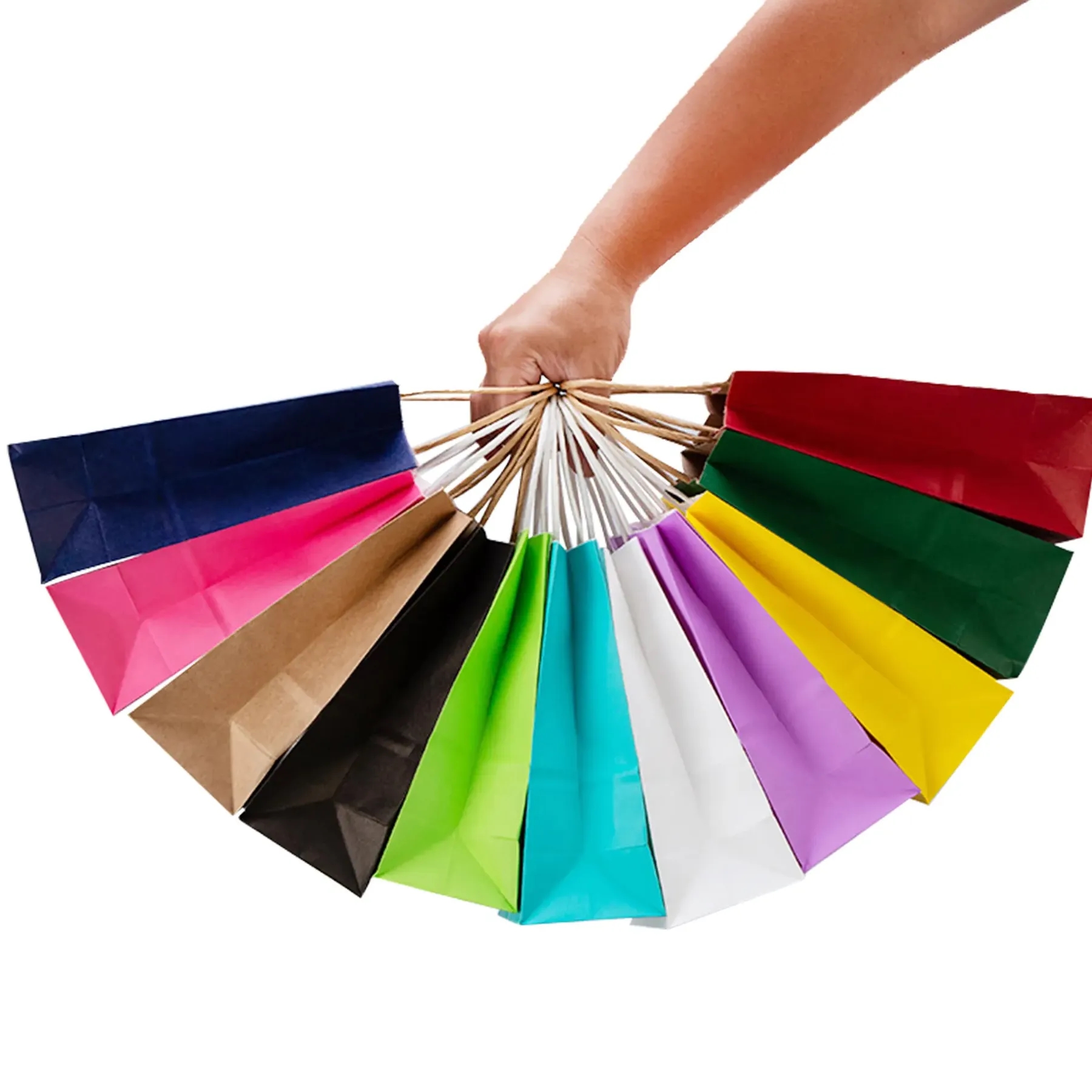 Colorful Gift Shopping Bags Brown Packaging Kraft Paper 4
